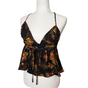 URBAN OUTFITTERS Wrap Front Tank Top Blouse Top Shirt Size Small Floral